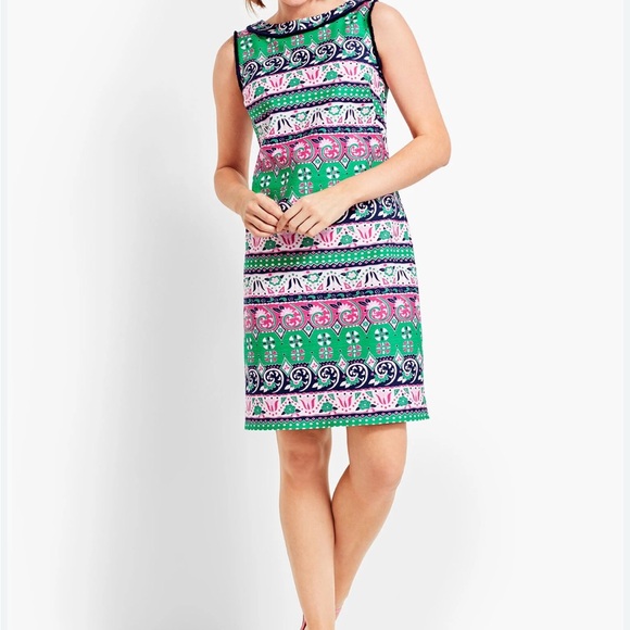 Talbots Dresses & Skirts - Talbots Multicolor Navy/Green/Pink Printed Sheath Dress – Women’s Size 6